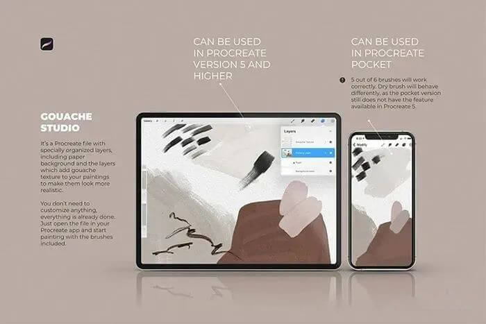 PROCREATE水粉油画厚涂质感笔刷，软糯糯的质感画画实在太好看了！