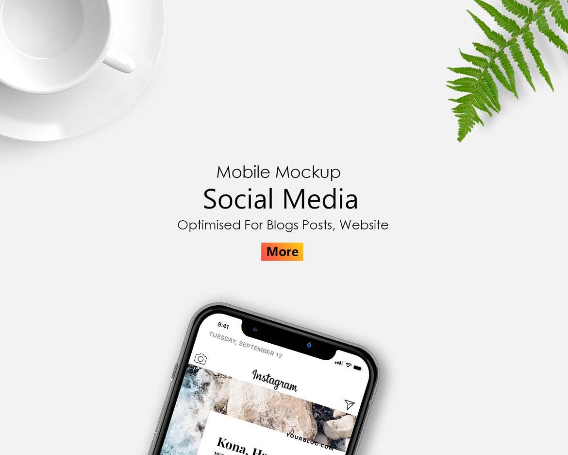 多角度IPHONE X手持手机样机PSD素材下载