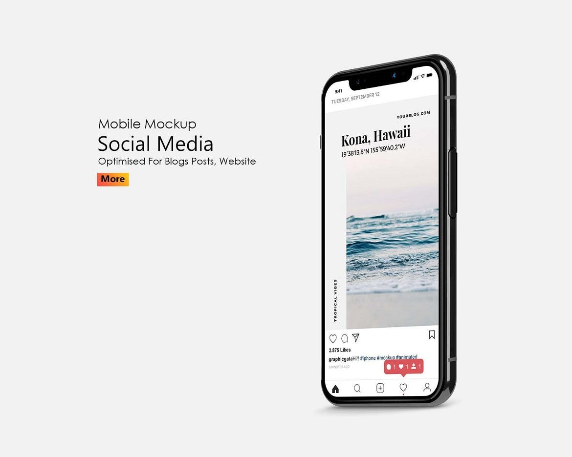 多角度IPHONE X手持手机样机PSD素材下载