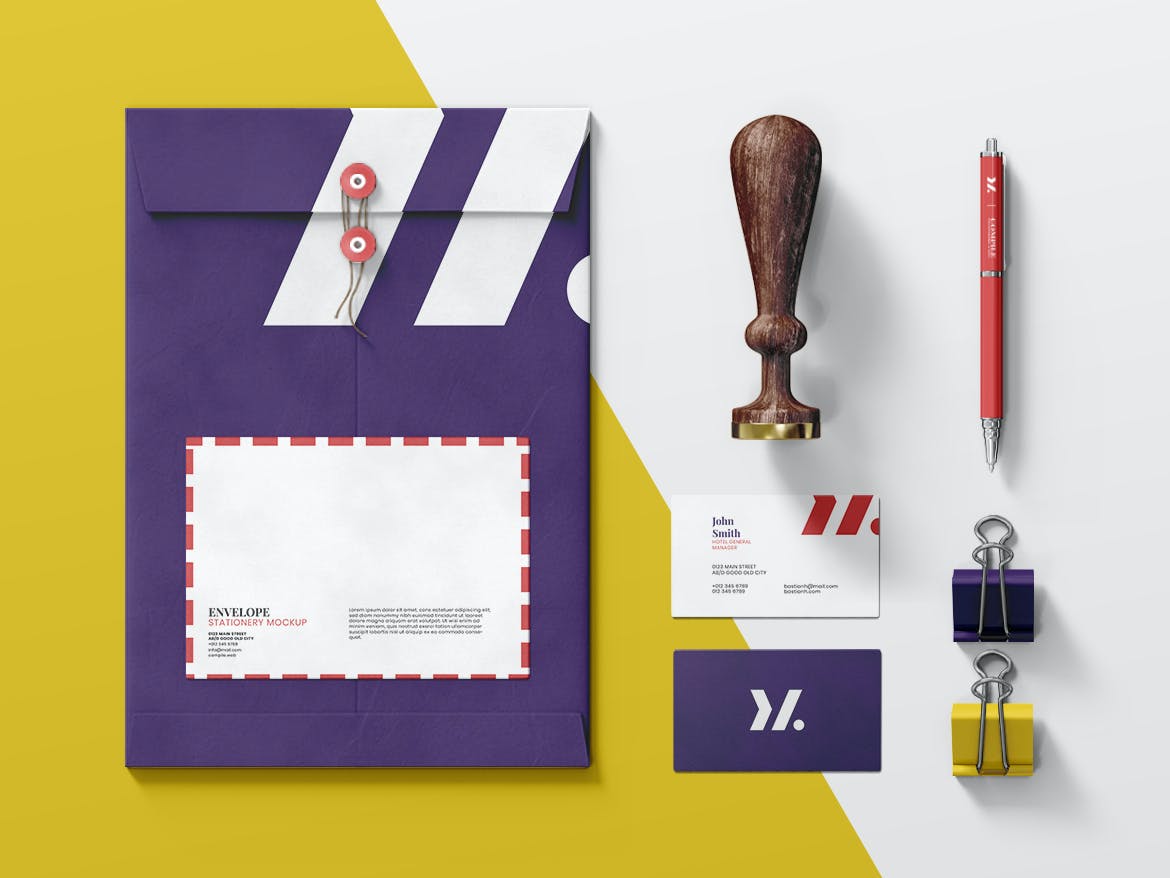 18个文具模型包PSD样机素材下载