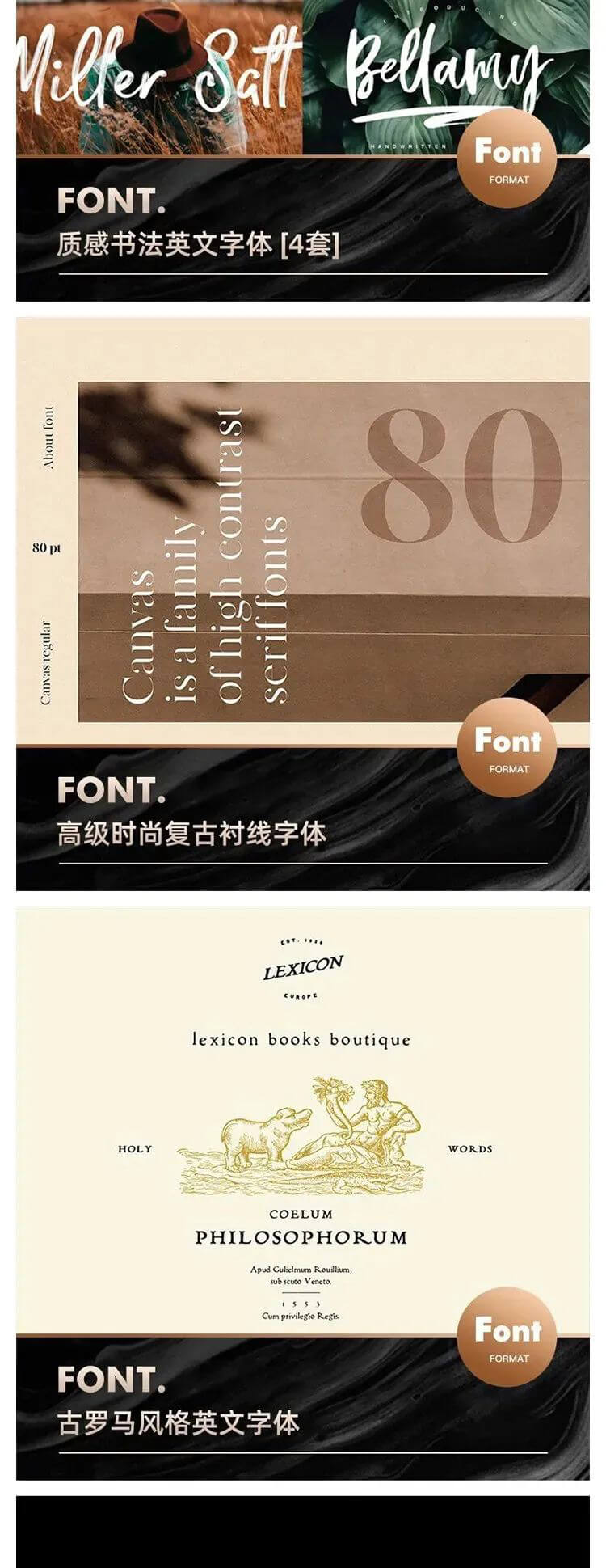 能让你瞬间提高作品逼格的百套硬盒英文字体套装下载