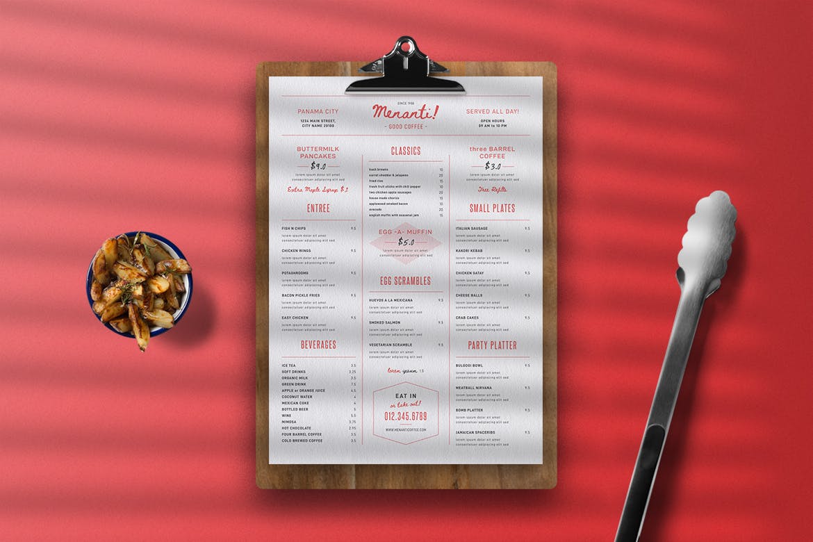 一套高端大气经典美食菜单素材模板