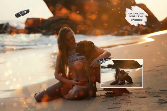 90个金色散景照片光影光感叠加图层PNG素材