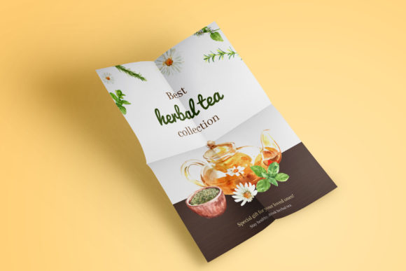 一套健康养生茶文艺主题水彩插画PNG透明素材