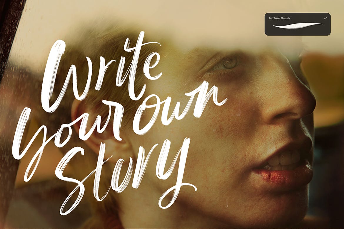 粗犷写意毛笔字母Procreate笔刷下载