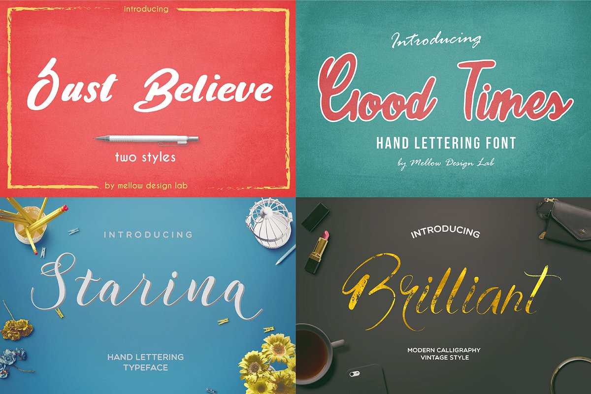 154款精美新颖的个性英文字体素材套装