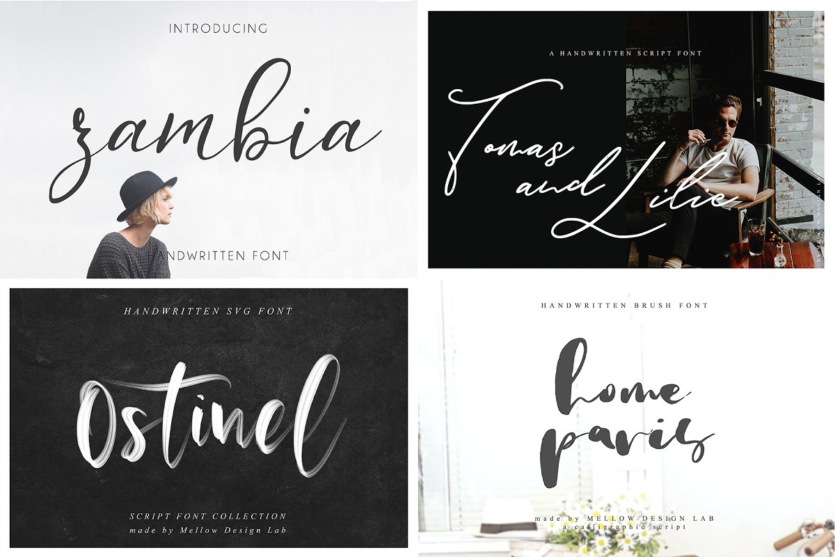 154款精美新颖的个性英文字体素材套装