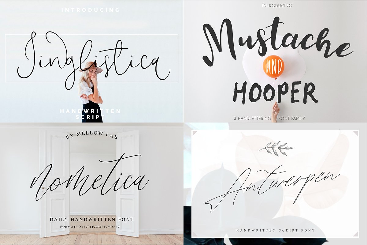 154款精美新颖的个性英文字体素材套装