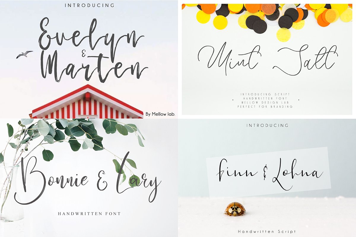 154款精美新颖的个性英文字体素材套装