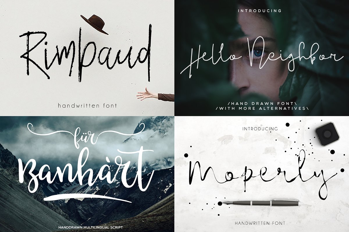 154款精美新颖的个性英文字体素材套装