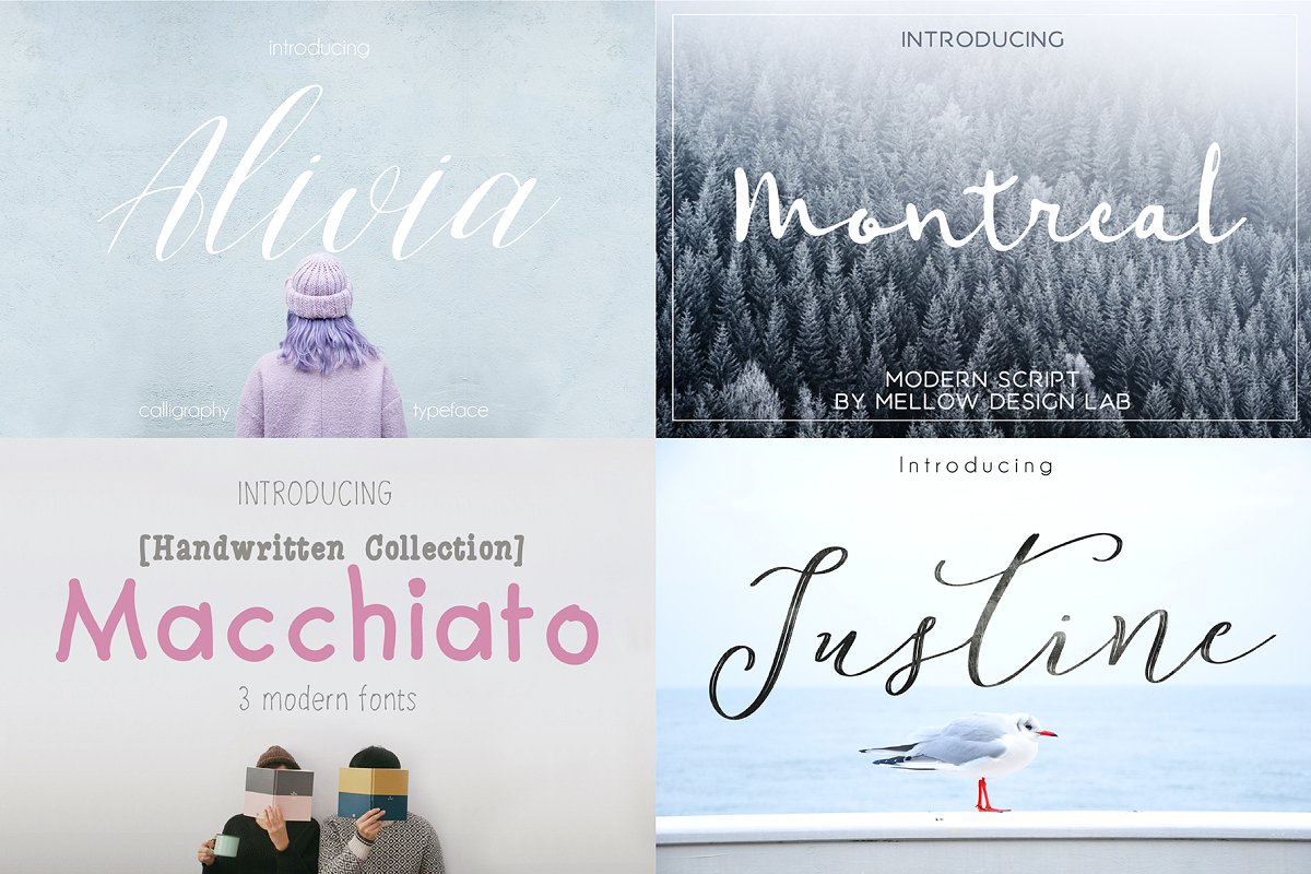 154款精美新颖的个性英文字体素材套装