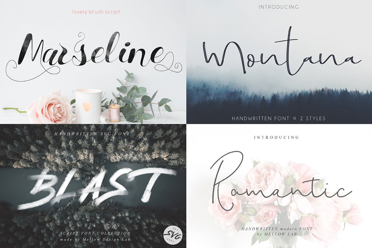 154款精美新颖的个性英文字体素材套装