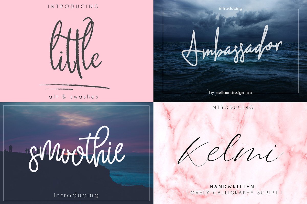 154款精美新颖的个性英文字体素材套装