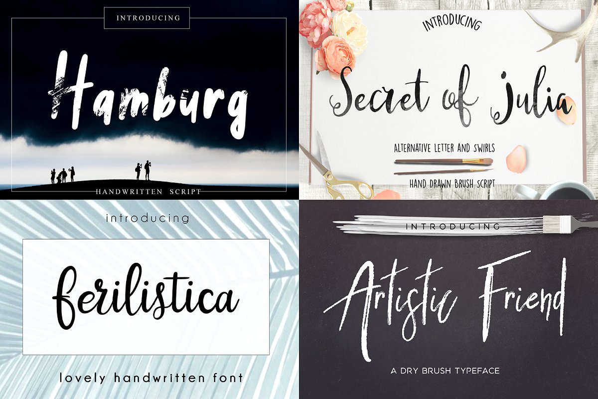 154款精美新颖的个性英文字体素材套装