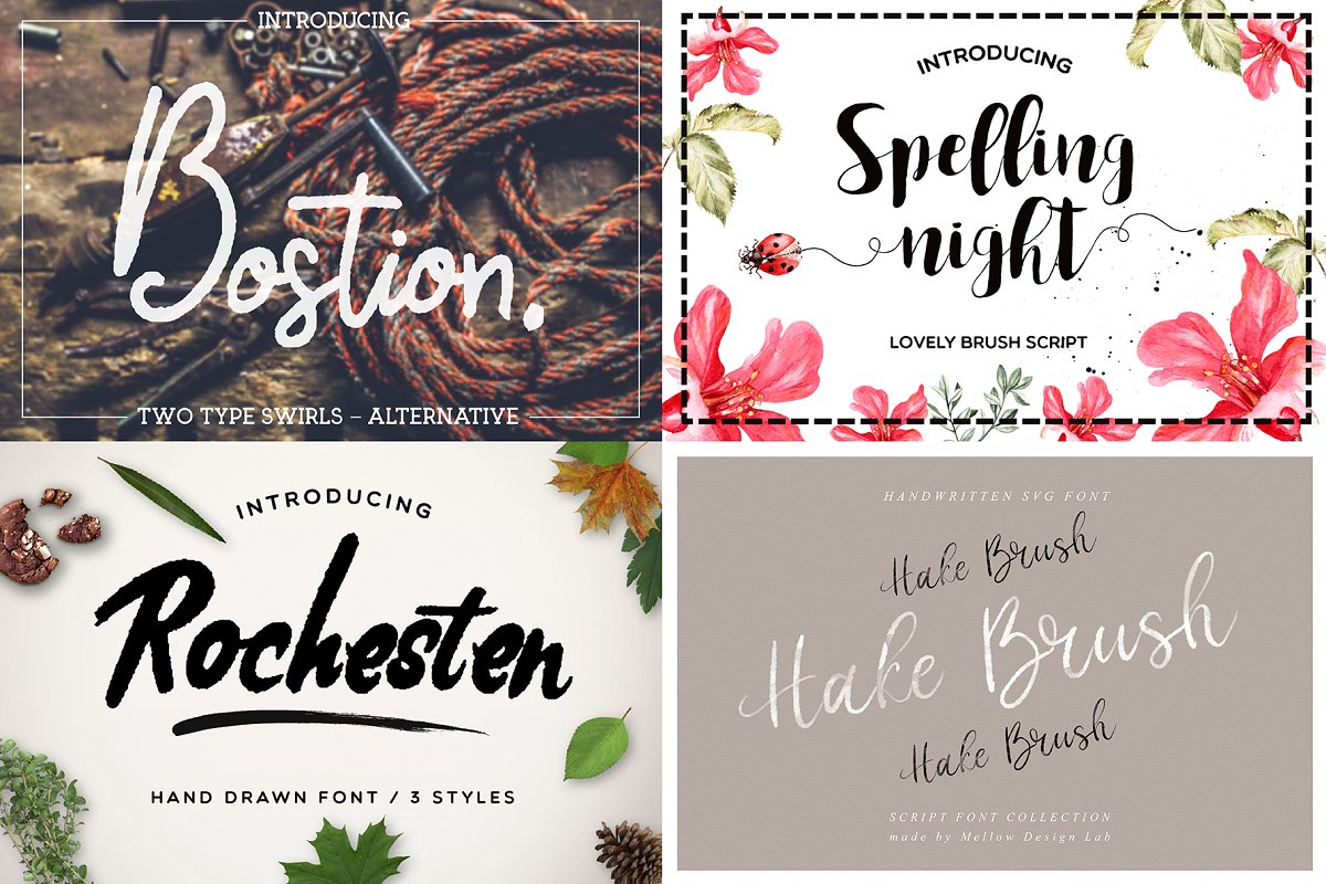 154款精美新颖的个性英文字体素材套装