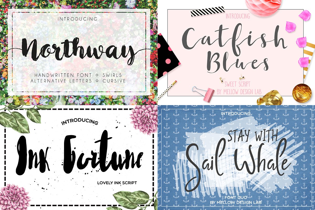 154款精美新颖的个性英文字体素材套装