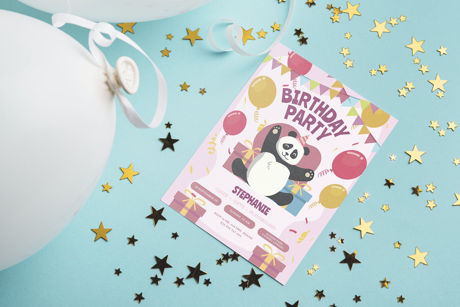 生日会Party海报AI模板下载