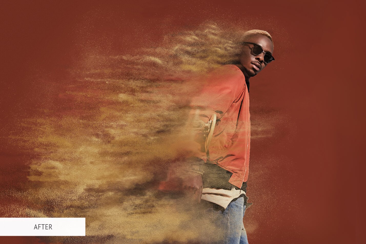 一键生成7种沙尘暴粒子效果PS动作下载