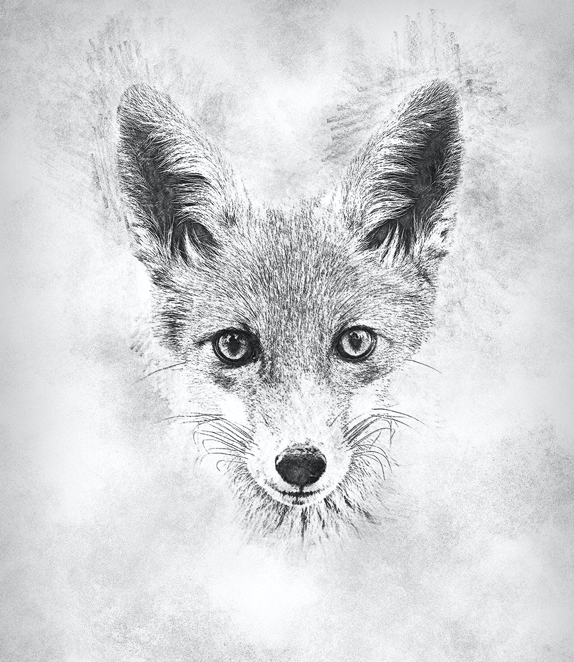 一键生成炭笔粉笔素描效果PS动作下载