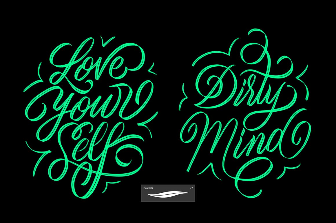 40个Procreate字母笔刷下载