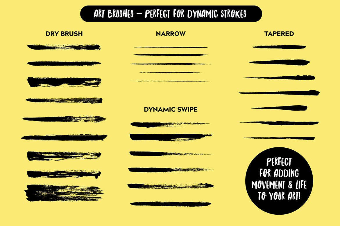 多用途手绘水墨墨水illustrator笔刷素材包