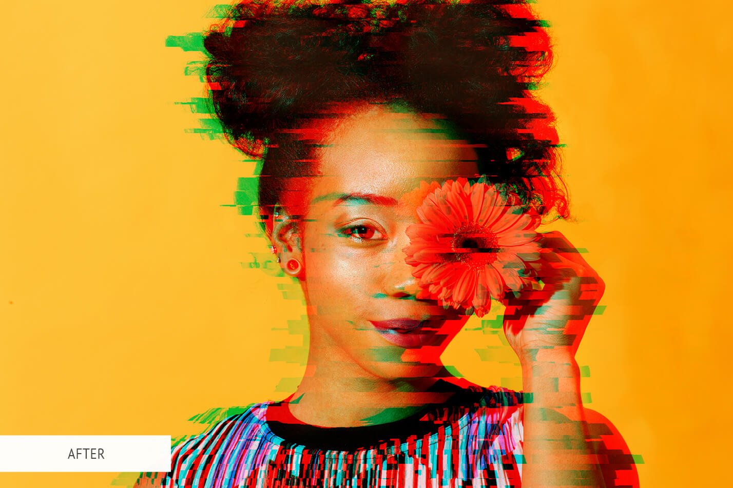 一键全自动生成数字小故障毛刺酷炫效果PS特效动作