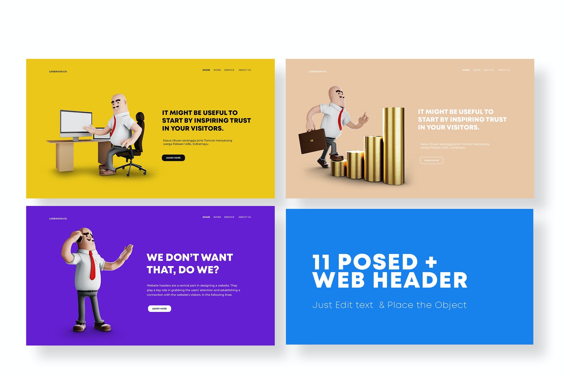 3D风格网站、BANNER、运营H5广告PSD模板素材