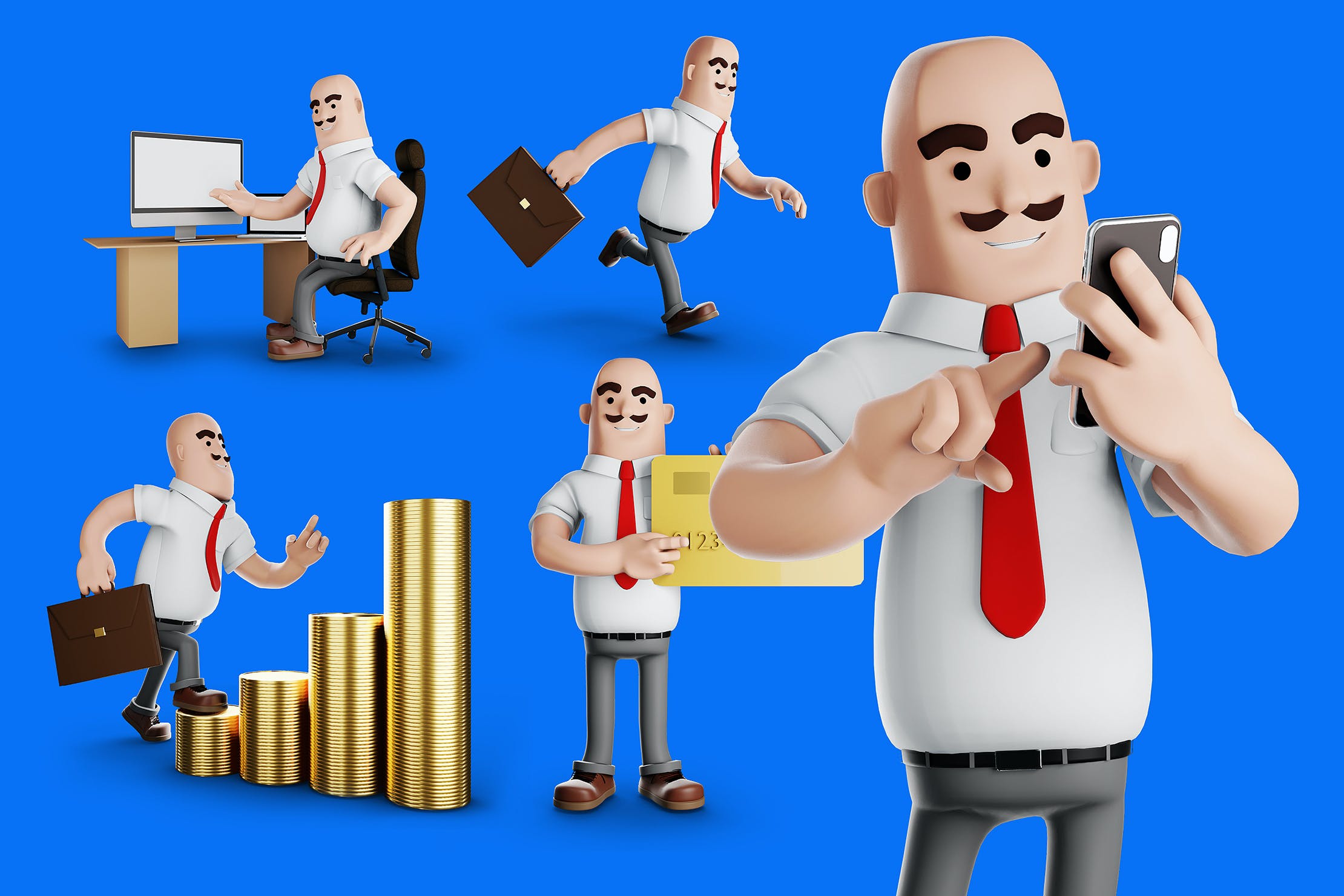 3D风格网站、BANNER、运营H5广告PSD模板素材