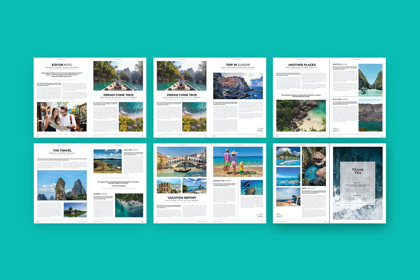 高端大图模式时尚旅游杂志宣传册VI画册设计模板