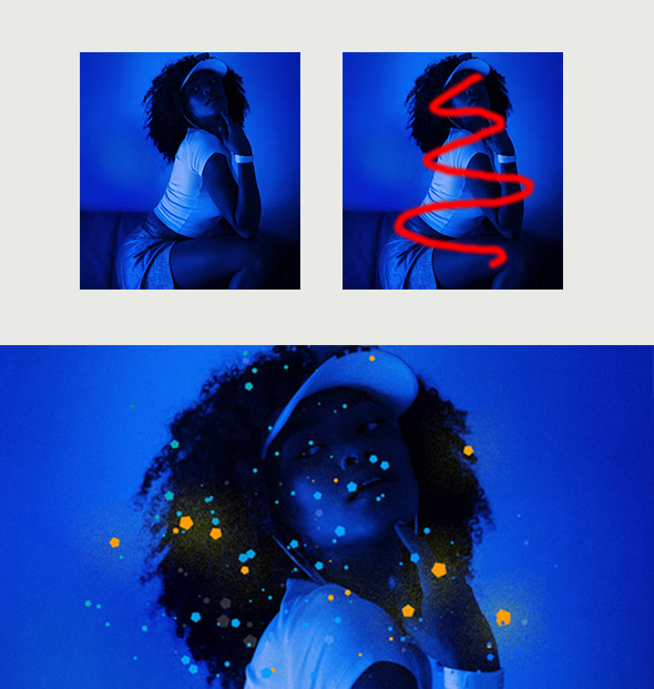 一键在PS里生成光影发光彩色粒子动画效果