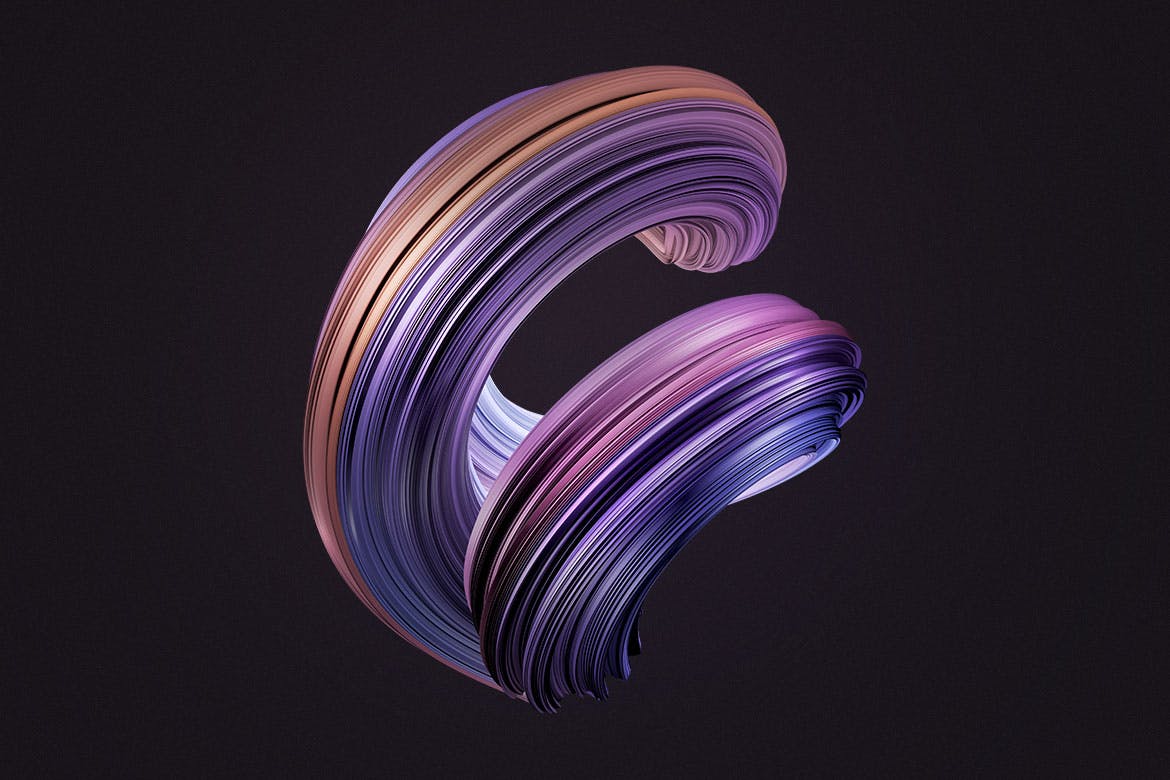 一组时尚高端3D立体图形素材大合集