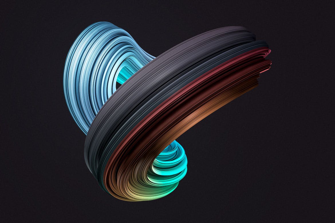 一组时尚高端3D立体图形素材大合集