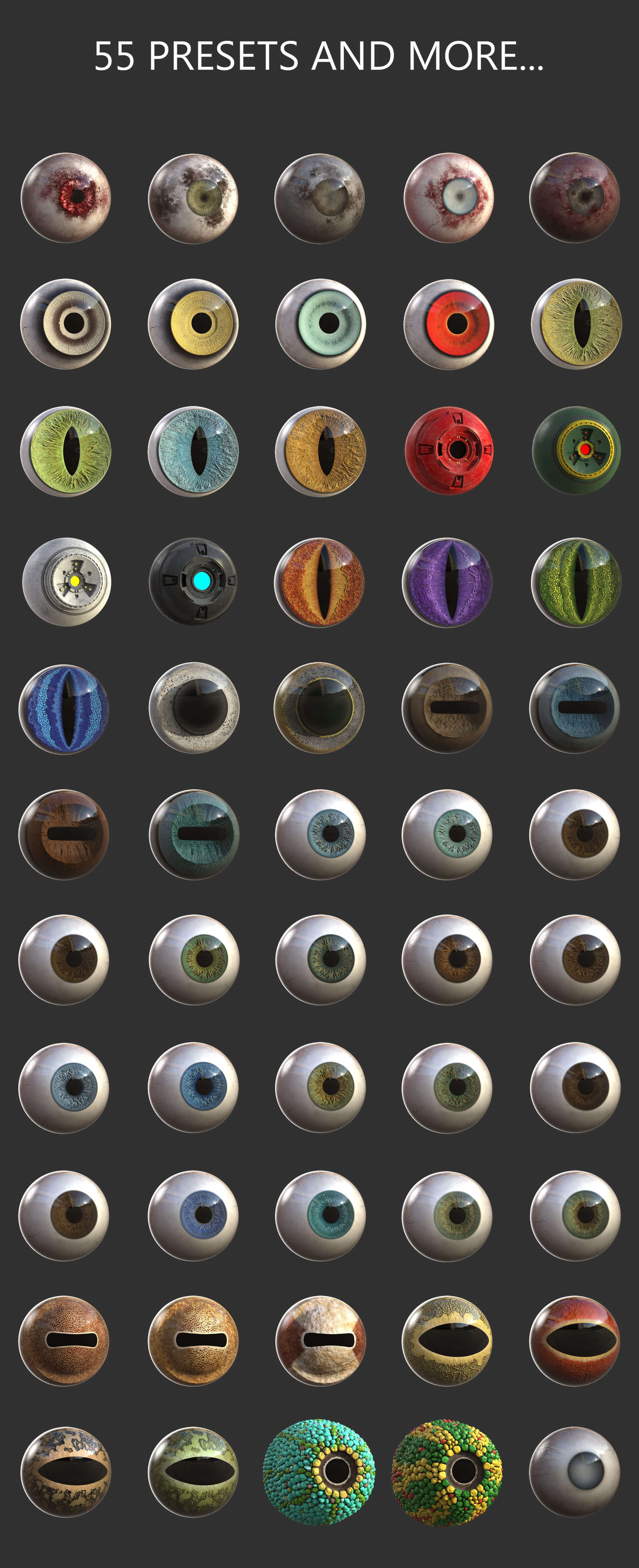 55个ZBrush 卡通眼睛样机素材 V1.0