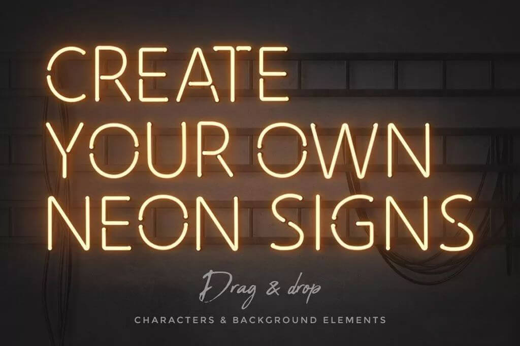 26个C4D霓虹灯字母模型，附赠PSD模板，帮你快速学习建模