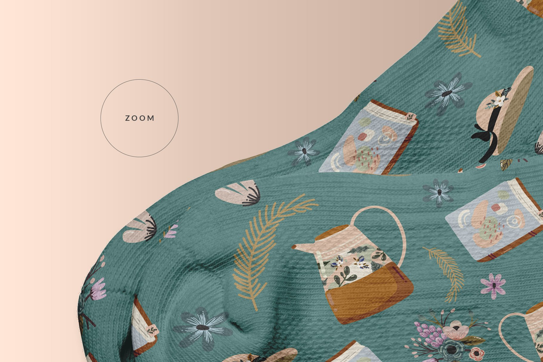 直观逼真顶视图筒袜子图案设计PSD样机