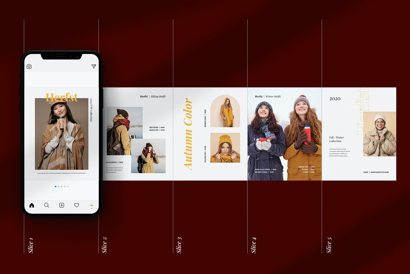 一套时尚高端Ins社交媒体Banner海报版式PSD设计模板