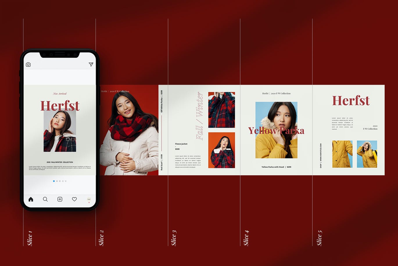 一套时尚高端Ins社交媒体Banner海报版式PSD设计模板