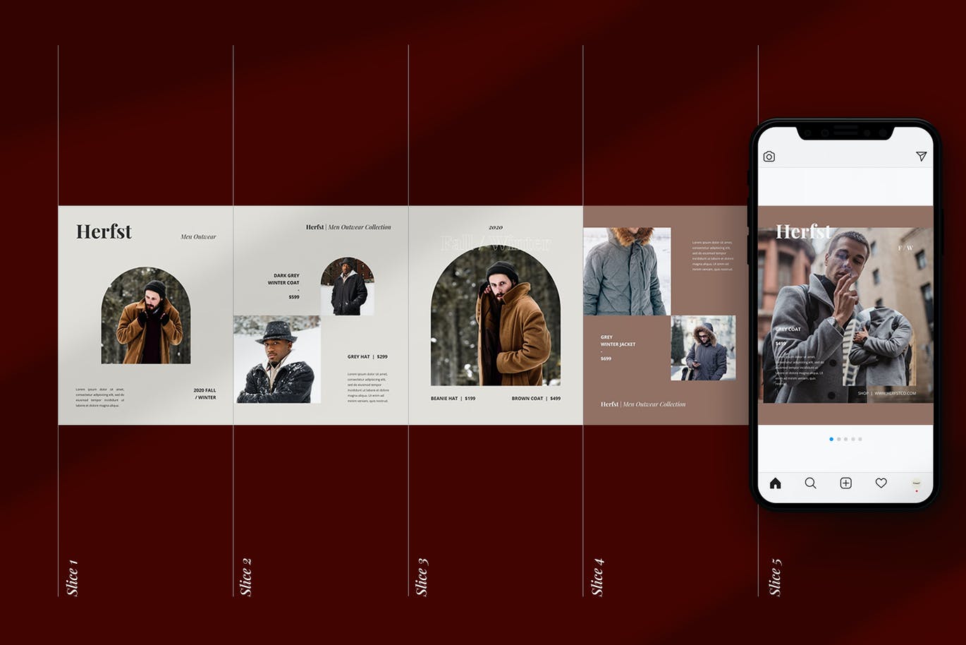 一套时尚高端Ins社交媒体Banner海报版式PSD设计模板