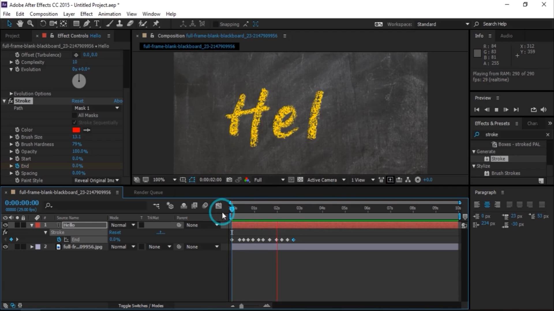 AE和Photoshop制作粉笔黑板动画以及文字设计教程