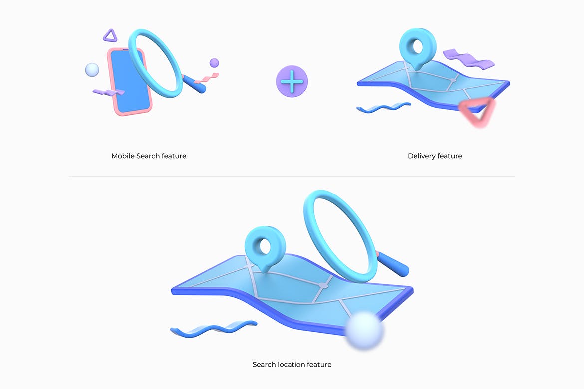 3D立体风格购物促销插图双11电商UI设计插画合集（中）