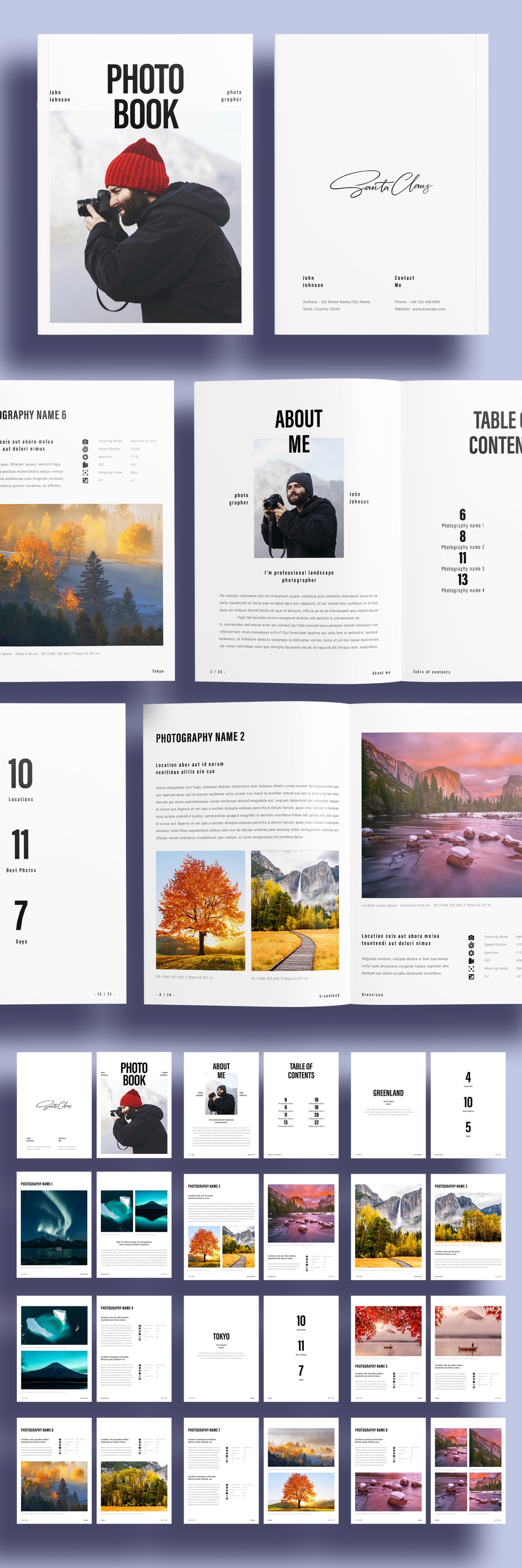 一套风格简洁的摄影师图片写真风格杂志VI设计模板