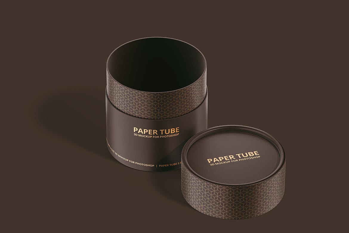 包装设计纸筒模型PSD样机素材