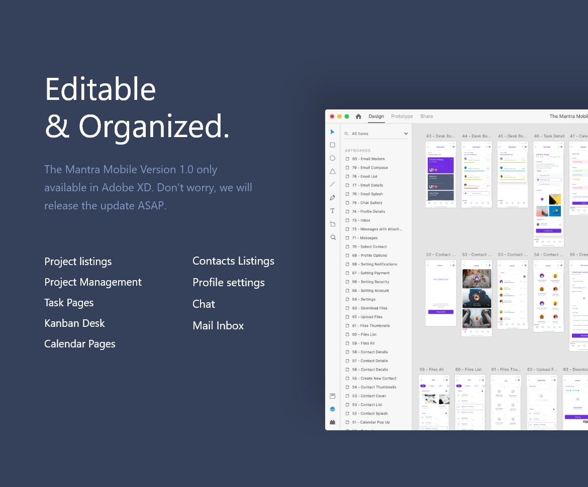 风格现代的任务管理APP UI模板素材下载