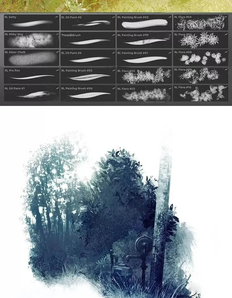 PROCREATE资源礼包合集，6500款笔刷+全套教程，插画师必备！