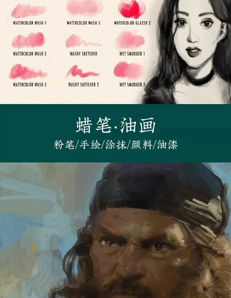 PROCREATE资源礼包合集，6500款笔刷+全套教程，插画师必备！