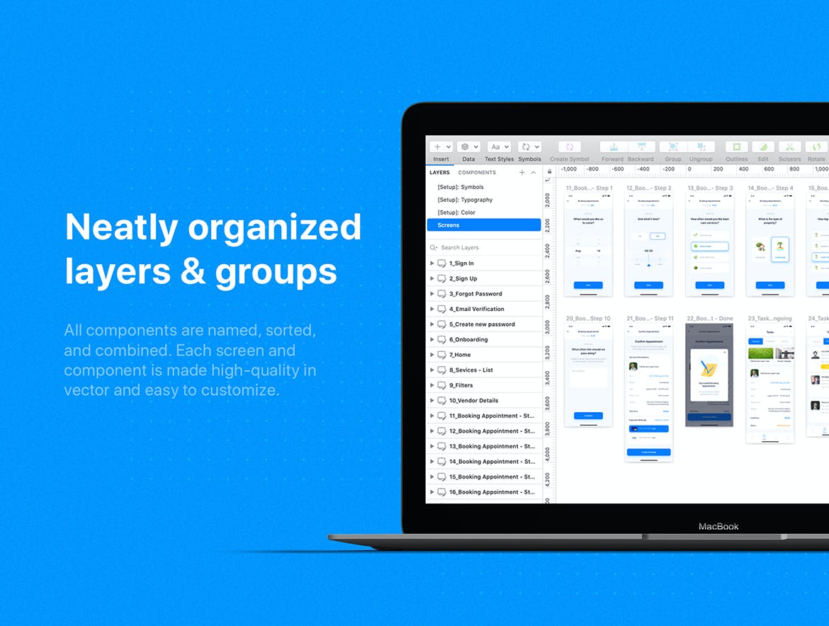高品质家政清洁钟点工APP UI KITS素材