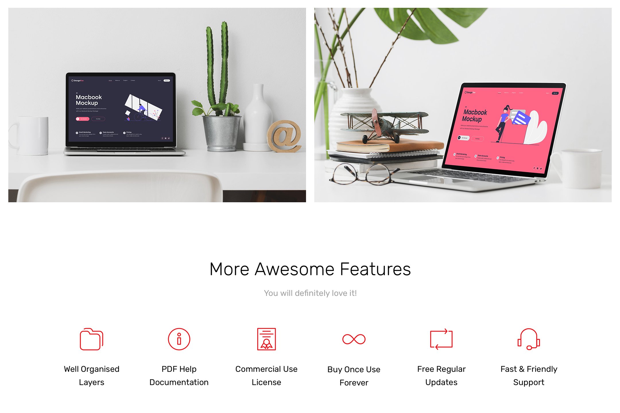 多种场景MacBook苹果电脑网站演示PSD样机素材