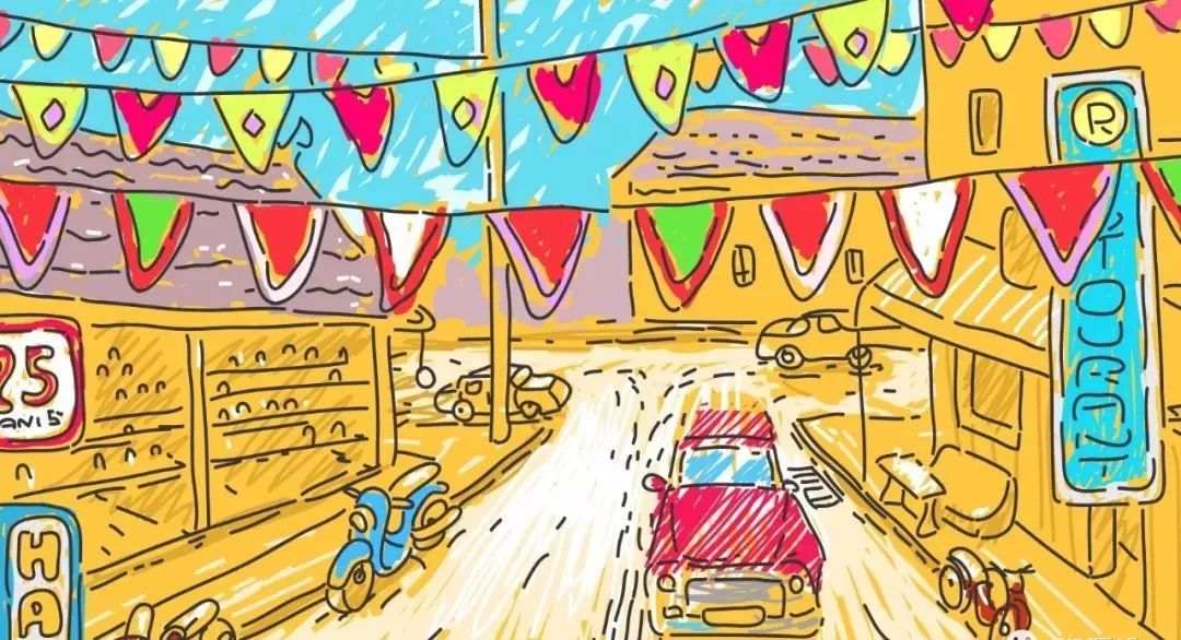 欧美手绘艺术大神场景插画作品，附赠AI源文件