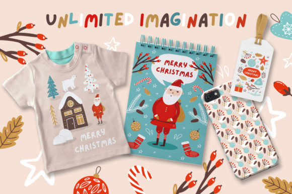 圣诞节&新年快乐主题矢量插画eps图形素材合集