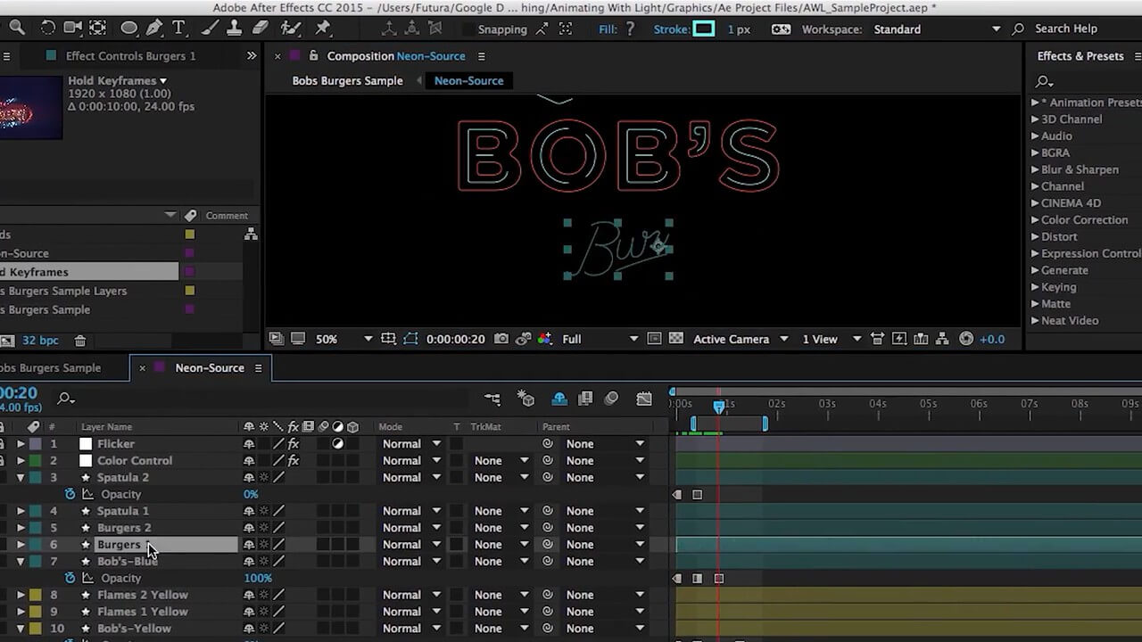 用AE制作灯光动画教程